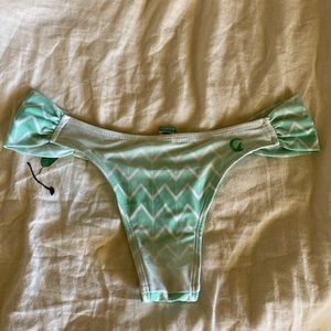 Kovey Teal Chevron Cheeky Bikini Bottoms